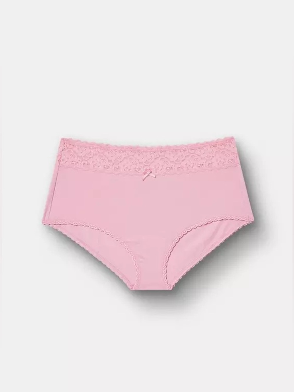 NWT Torrid Cotton Mid-Rise Lace Trim Brief Panty in EAT CAKE SEA PINK Size 2